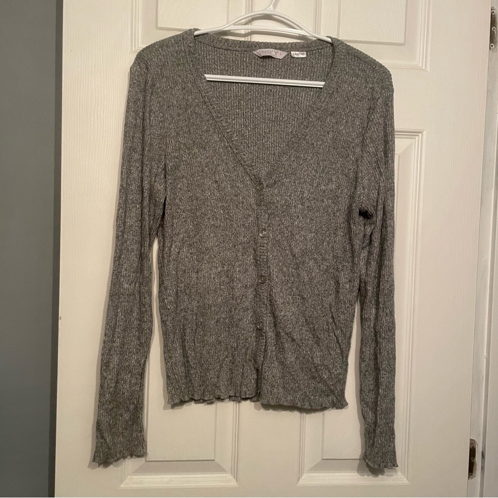 Tresics waffle knit grey cardigan